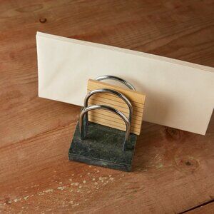 West Elm Green Marble Letter Holder EUC